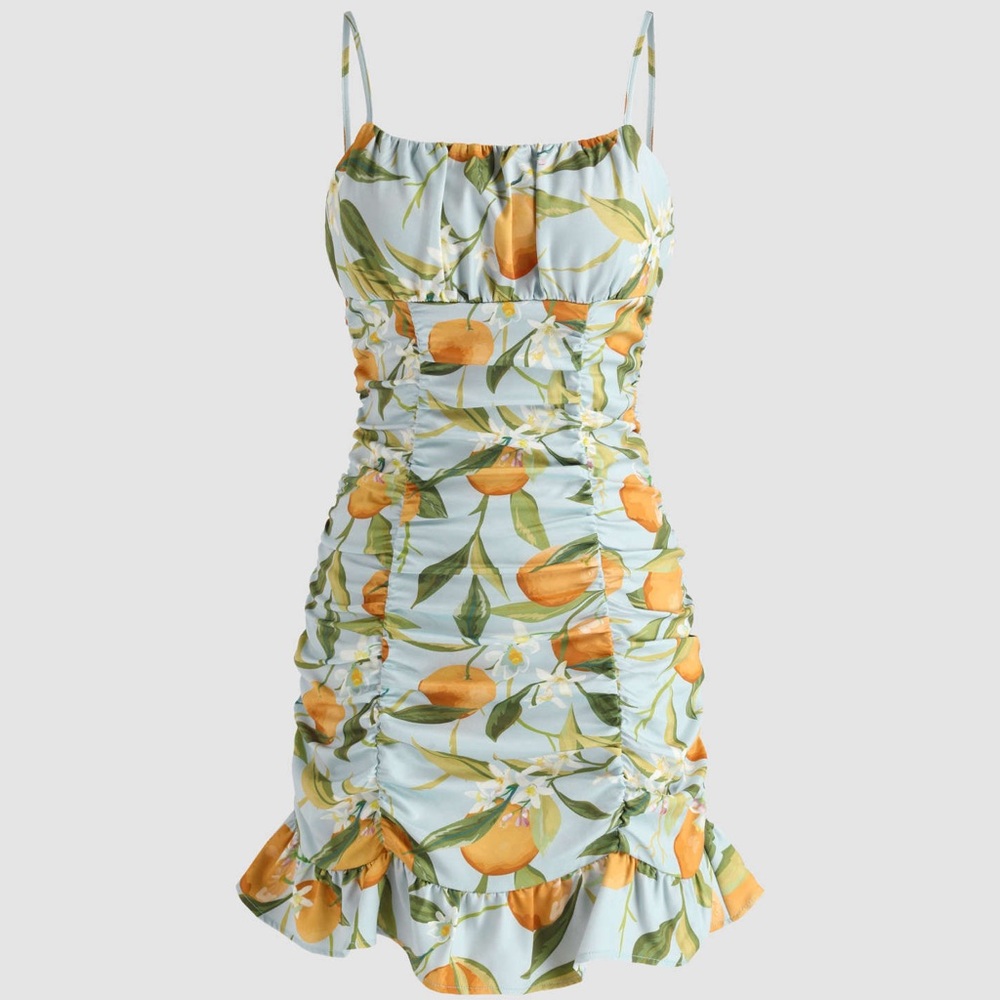 Cider fruits corset cami dress, large, like new condition